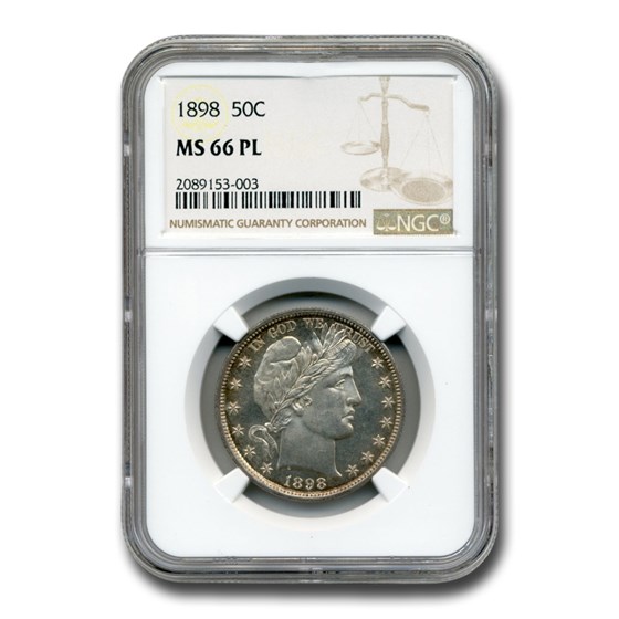 1898 Barber Half Dollar MS-66 NGC (PL) 1898 Barber Half Dollar MS-66 NGC (PL)